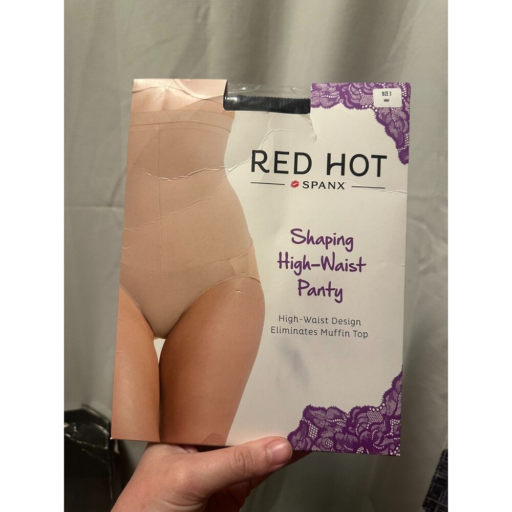 New Spanx Red Hot Shaping High-Waist Panty Brief Blackest Black  Size 3